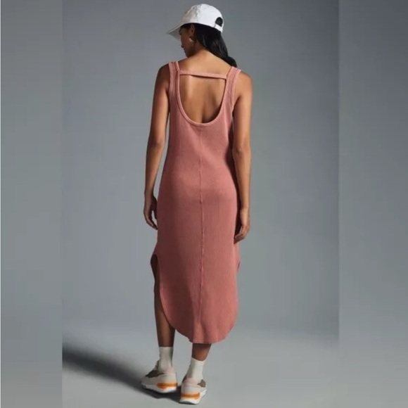 Anthropologie Daily Practice Sundarban Midi Dress Orange Pink Tank Medium EUC - Picture 3 of 9